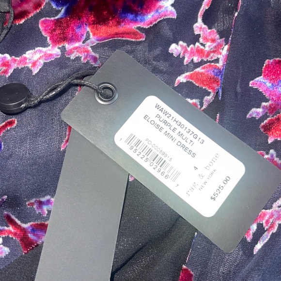 Rag & Bone Pink Eloise Gathered Devoré-velvet Mini Dress - Picture 13 of 14